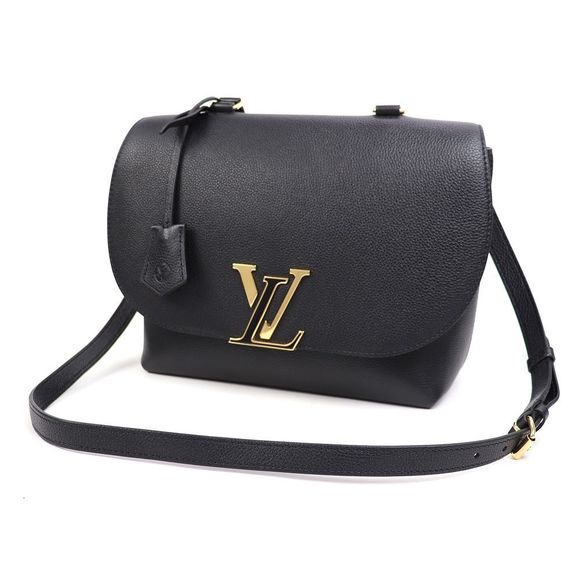 Louis Vuitton Volta Noir Taurillon Leather 2WAY Shoulder Top Handle Black - Picture 1 of 14